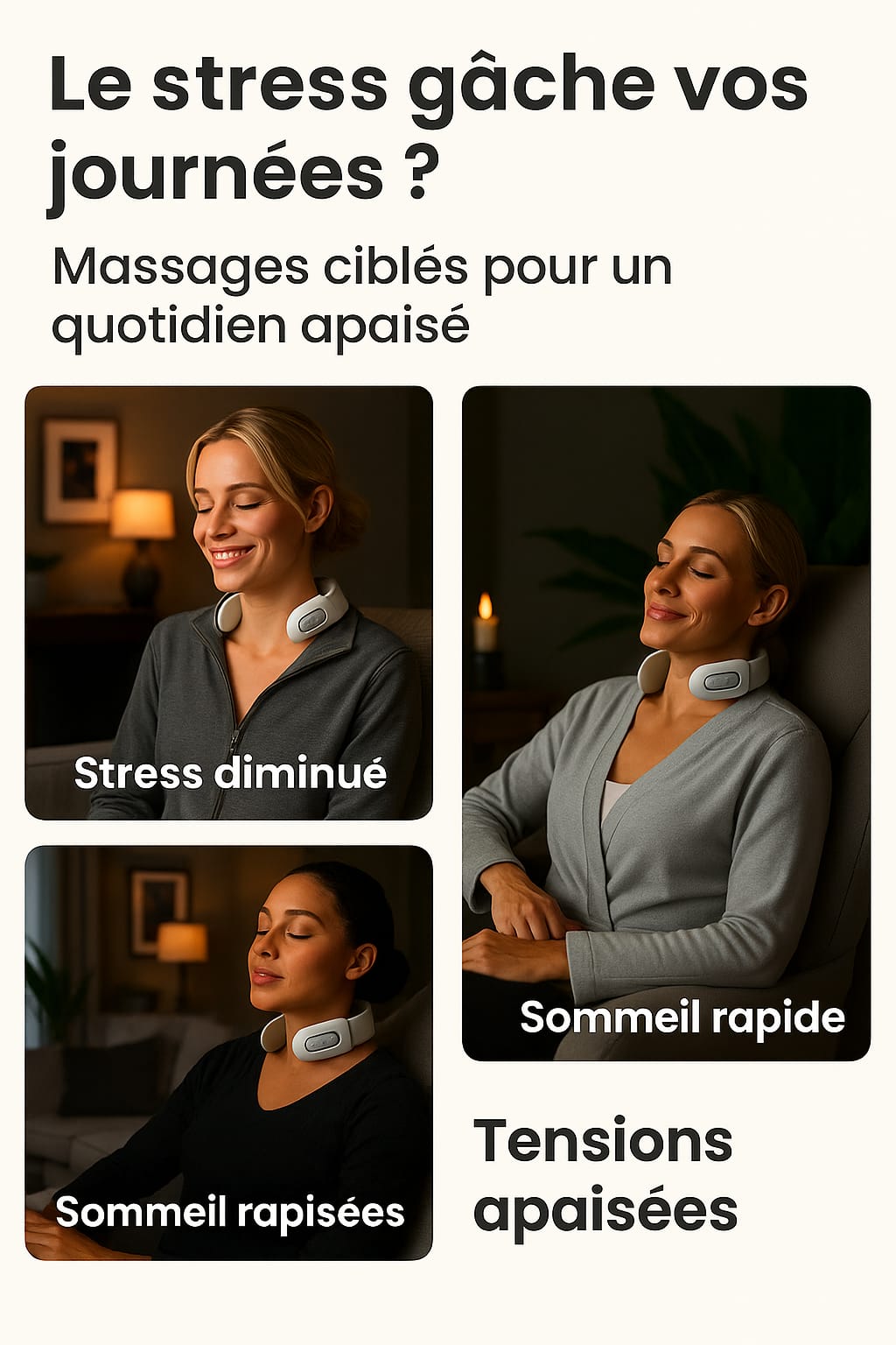 Masseur cervical intelligent chauffant - Soulage les douleurs du cou et des epaules